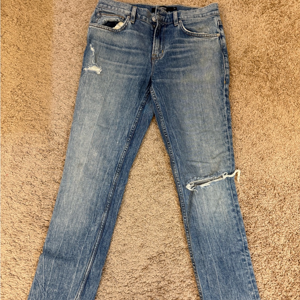 Hudson Jeans Men's Skinny Blue Distressed Jeans (29)
